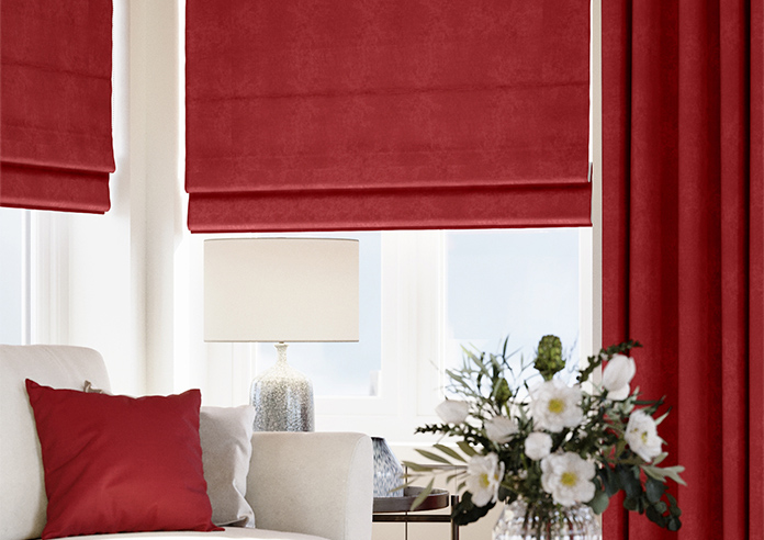 Faux Suede, Red - Roman Blind - Image 5